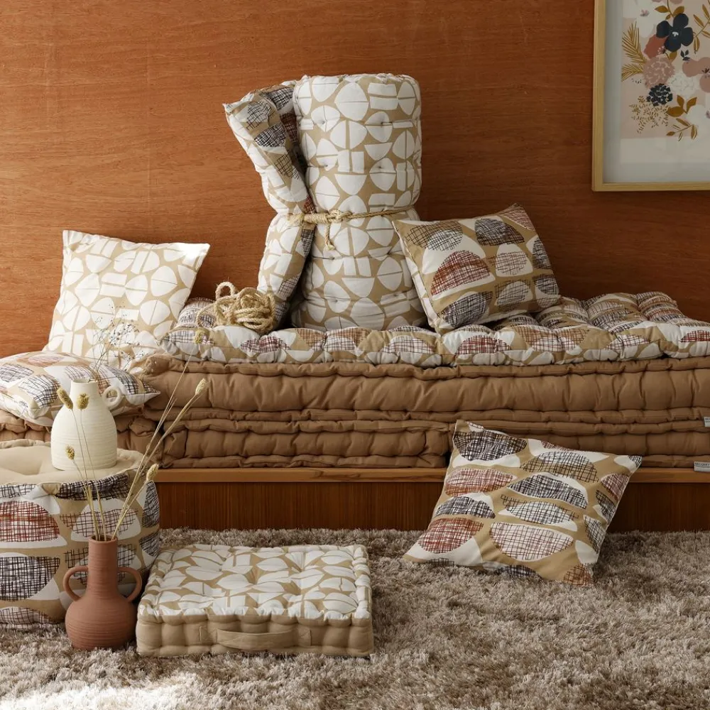 Becquet Futon imprimé double face< Rideau Et Déco Textile|Pouf, Matelas, Futon