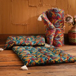 Becquet Futon imprimé exotique double face - CRÉATION< Rideau Et Déco Textile|Pouf, Matelas, Futon