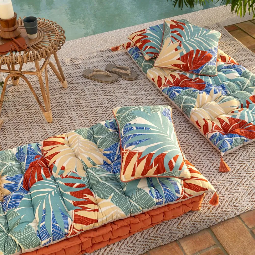 Becquet Futon imprimé hawaïen< Rideau Et Déco Textile|Pouf, Matelas, Futon