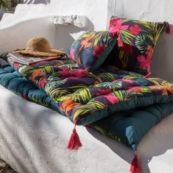 Becquet Futon motif exotique< Rideau Et Déco Textile|Pouf, Matelas, Futon