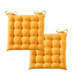 Becquet Galette de chaise capitonnée carrée - Lot de 2< Décoration Textile Unie|Galette De Chaise, Housse De Chaise