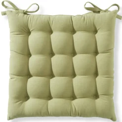 Becquet Galette de chaise capitonnée carrée - Lot de 2< Décoration Textile Unie|Galette De Chaise, Housse De Chaise