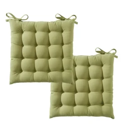 Becquet Galette de chaise capitonnée carrée - Lot de 2< Décoration Textile Unie|Galette De Chaise, Housse De Chaise