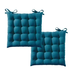 Becquet Galette de chaise capitonnée carrée - Lot de 2< Décoration Textile Unie|Galette De Chaise, Housse De Chaise