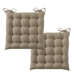 Becquet Galette de chaise capitonnée carrée - Lot de 2< Décoration Textile Unie|Galette De Chaise, Housse De Chaise