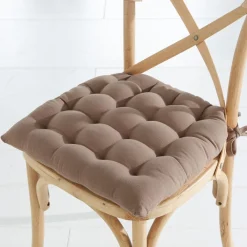 Becquet Galette de chaise capitonnée carrée - Lot de 2< Décoration Textile Unie|Galette De Chaise, Housse De Chaise