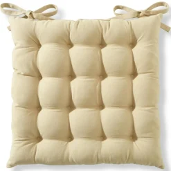 Becquet Galette de chaise capitonnée carrée - Lot de 2< Décoration Textile Unie|Galette De Chaise, Housse De Chaise