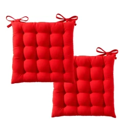 Becquet Galette de chaise capitonnée carrée - Lot de 2< Décoration Textile Unie|Galette De Chaise, Housse De Chaise