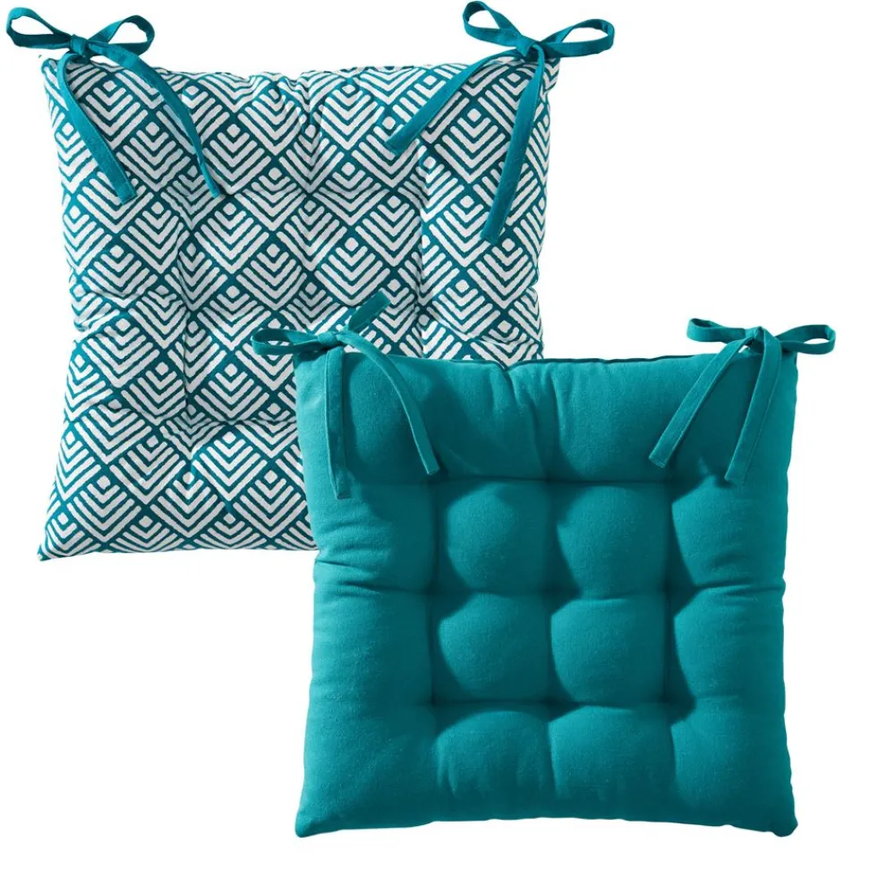 Becquet Galette de chaise capitonnée DOUBLE FACE - CRÉATION< Rideau Et Déco Textile|Décoration Textile Unie