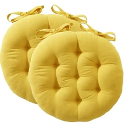 Becquet Galette de chaise capitonnée ronde - Lot de 2< Rideau Et Déco Textile|Décoration Textile Unie
