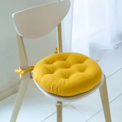 Becquet Galette de chaise capitonnée ronde - Lot de 2< Rideau Et Déco Textile|Décoration Textile Unie