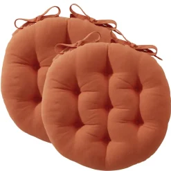 Becquet Galette de chaise capitonnée ronde - Lot de 2< Rideau Et Déco Textile|Décoration Textile Unie