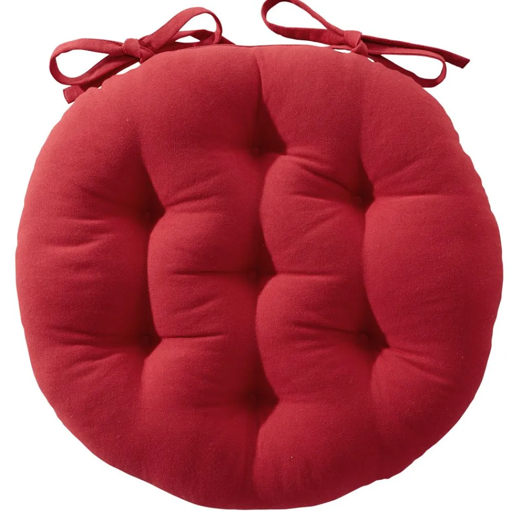 Becquet Galette de chaise capitonnée ronde - Lot de 2< Rideau Et Déco Textile|Décoration Textile Unie