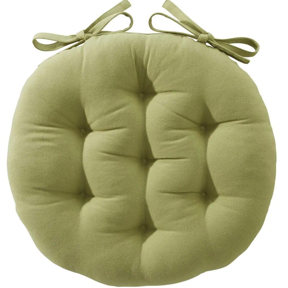 Becquet Galette de chaise capitonnée ronde - Lot de 2< Rideau Et Déco Textile|Décoration Textile Unie