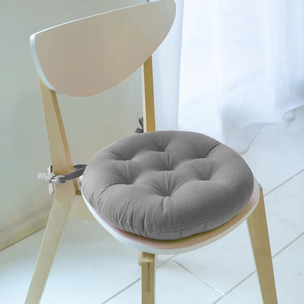 Becquet Galette de chaise capitonnée ronde - Lot de 2< Rideau Et Déco Textile|Décoration Textile Unie