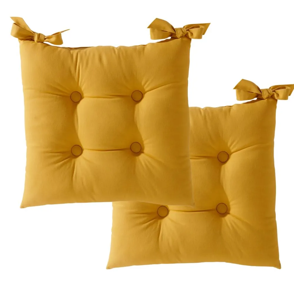 Becquet Galette de chaise carrée - Lot de 2< Décoration Textile Unie|Galette De Chaise, Housse De Chaise