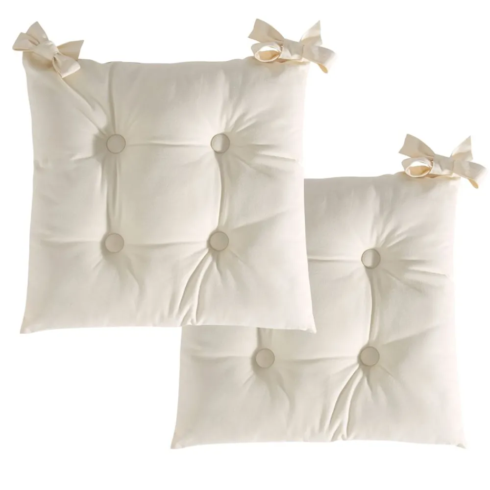 Becquet Galette de chaise carrée - Lot de 2< Décoration Textile Unie|Galette De Chaise, Housse De Chaise
