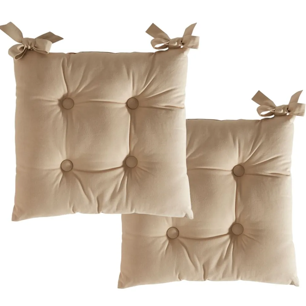 Becquet Galette de chaise carrée - Lot de 2< Décoration Textile Unie|Galette De Chaise, Housse De Chaise