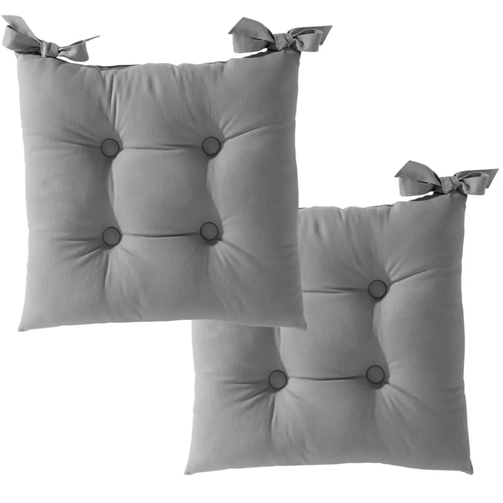 Becquet Galette de chaise carrée - Lot de 2< Décoration Textile Unie|Galette De Chaise, Housse De Chaise