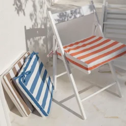 Becquet Galette de chaise d'extérieur rayée< Rideau Et Déco Textile|Galette De Chaise, Housse De Chaise
