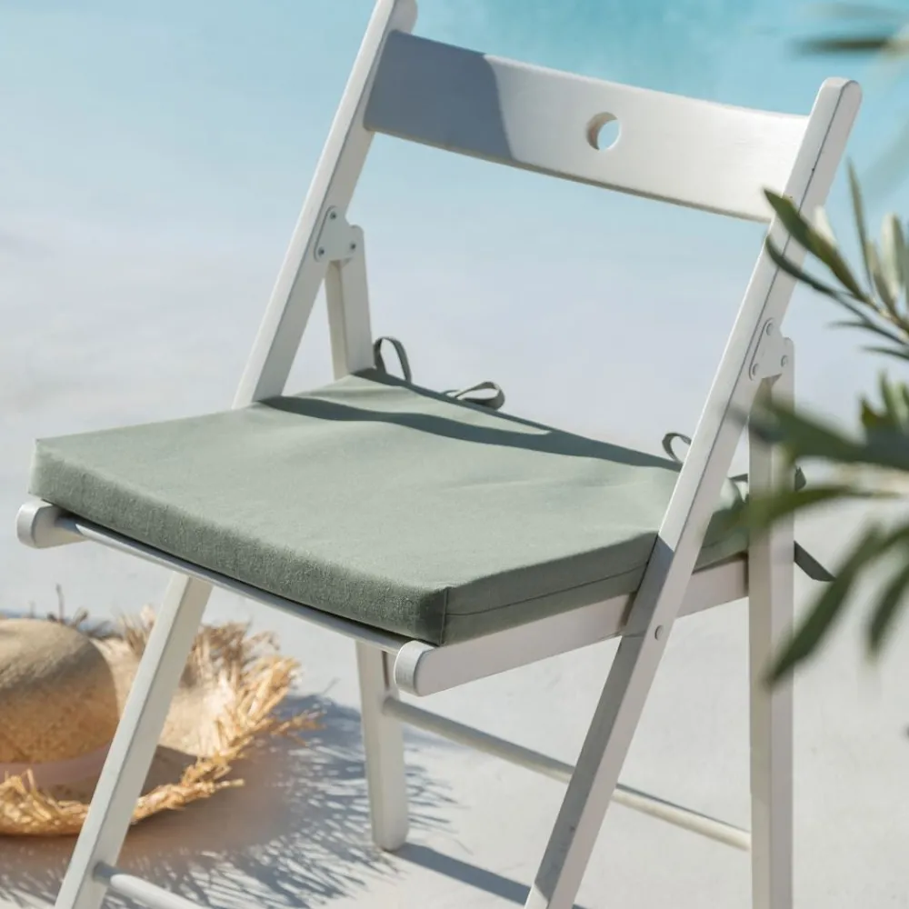 Becquet Galette de chaise enduite carrée spécial extérieur - Lot de 2< Décoration Textile Unie|Galette De Chaise, Housse De Chaise