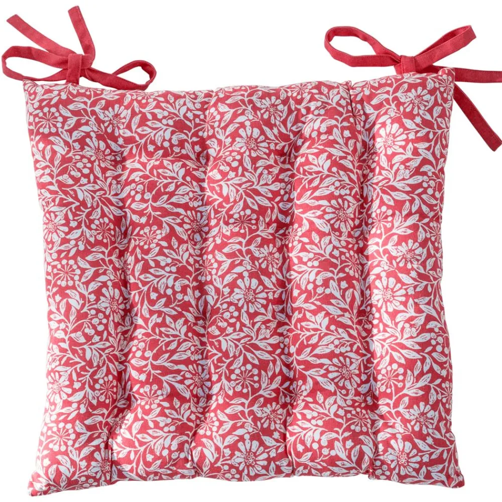 Becquet Galette de chaise motif fleurettes - CRÉATION< Rideau Et Déco Textile|Galette De Chaise, Housse De Chaise