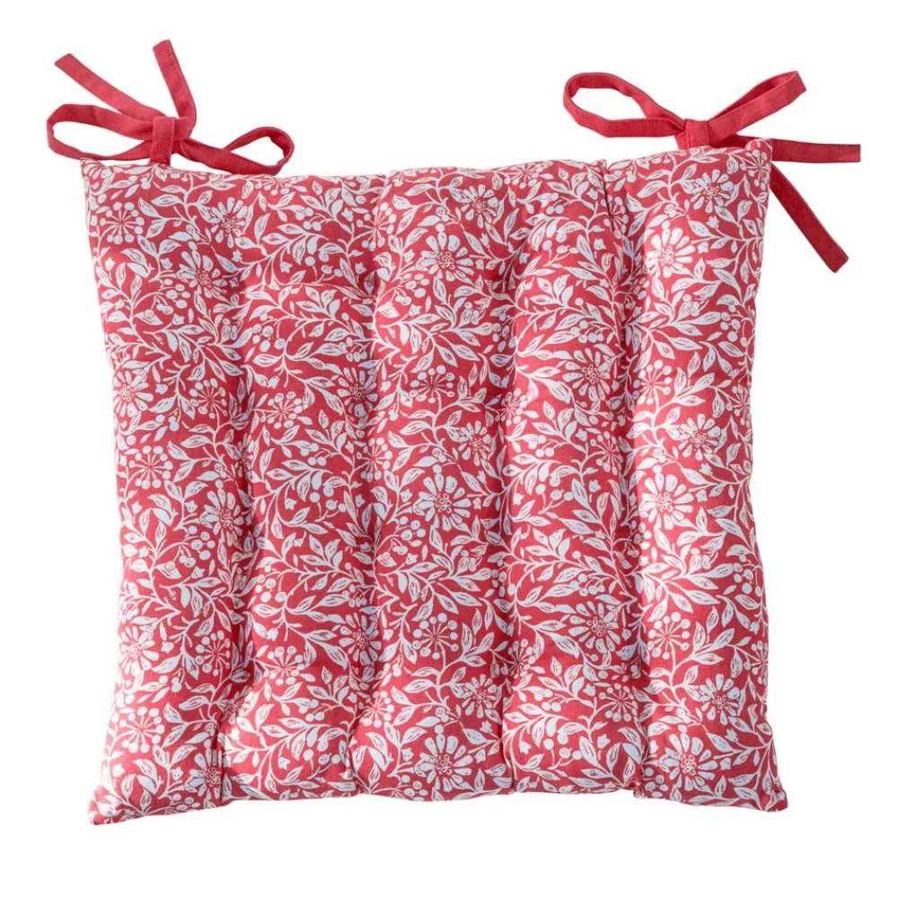 Becquet Galette de chaise motif fleurettes - CRÉATION< Rideau Et Déco Textile|Galette De Chaise, Housse De Chaise