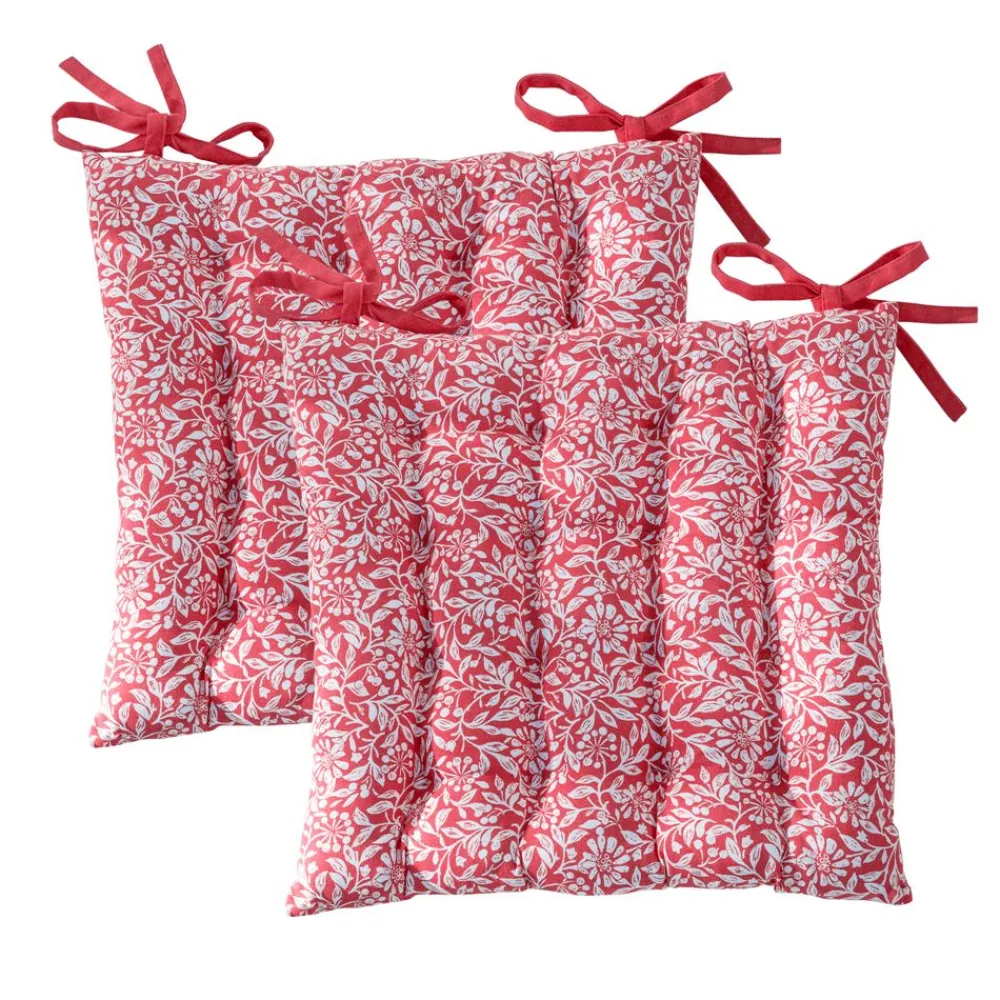Becquet Galette de chaise motif fleurettes - CRÉATION< Rideau Et Déco Textile|Galette De Chaise, Housse De Chaise