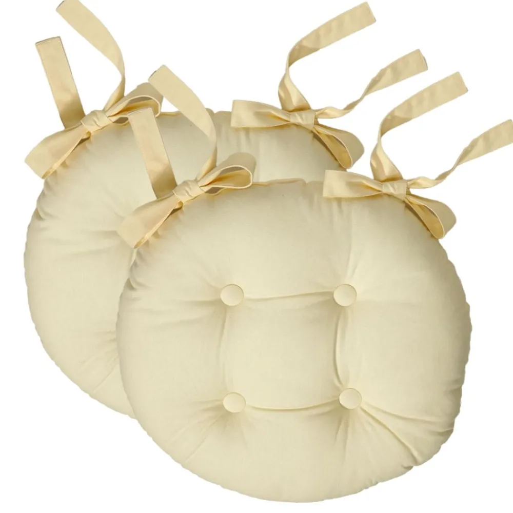 Becquet Galette de chaise ronde - lot de 2< Rideau Et Déco Textile|Décoration Textile Unie