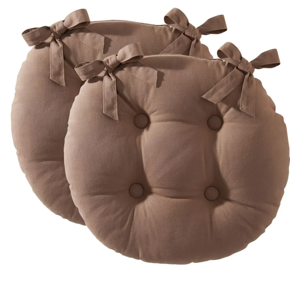 Becquet Galette de chaise ronde - lot de 2< Rideau Et Déco Textile|Décoration Textile Unie