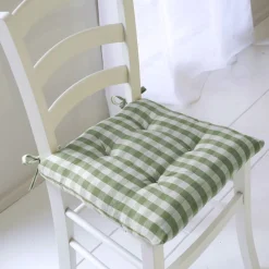 Becquet Galette de chaise vichy – lot de 2< Galette De Chaise, Housse De Chaise|Galette, Housse De Chaise