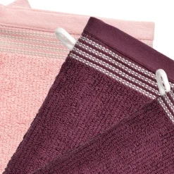 Becquet Gants de toilette unis, rayure brodée - Lot de 6< Serviette De Bain Unie|Les Matières