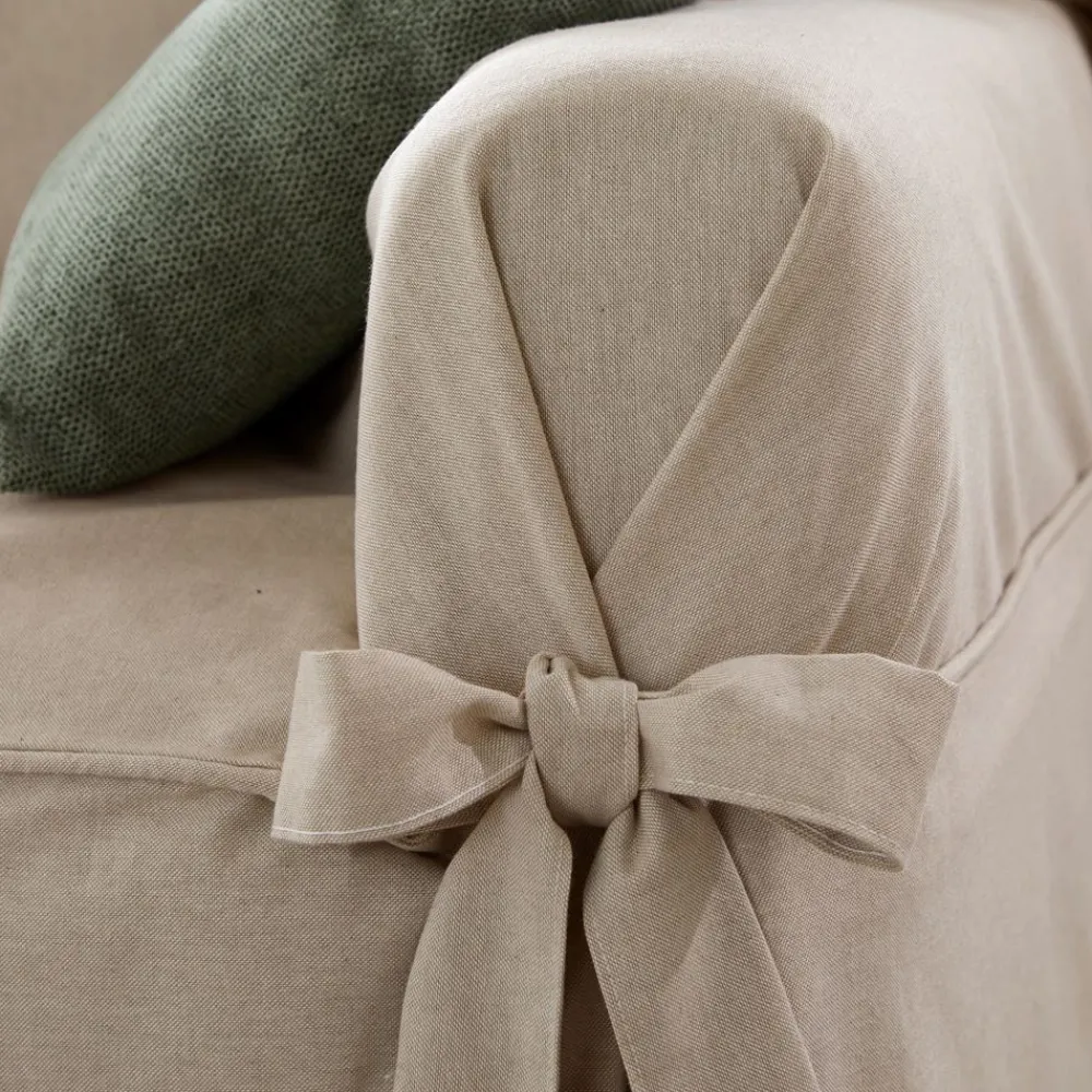 Becquet Housse à nouettes pour fauteuil et canapé - CRÉATION< Rideau Et Déco Textile|Décoration Textile Unie