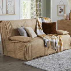 Becquet Housse clic-clac et BZ toucher peau de pêche< Rideau Et Déco Textile|Housse De Canapé, Housse De Fauteuil
