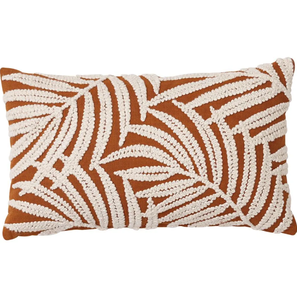Becquet Housse coussin brodée motif feuilles< Rideau Et Déco Textile|Coussin, Housse De Coussin