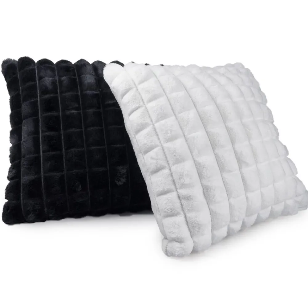 Becquet Housse coussin et coussin polochon imitation fourrure matelassée< Rideau Et Déco Textile|Coussin, Housse De Coussin