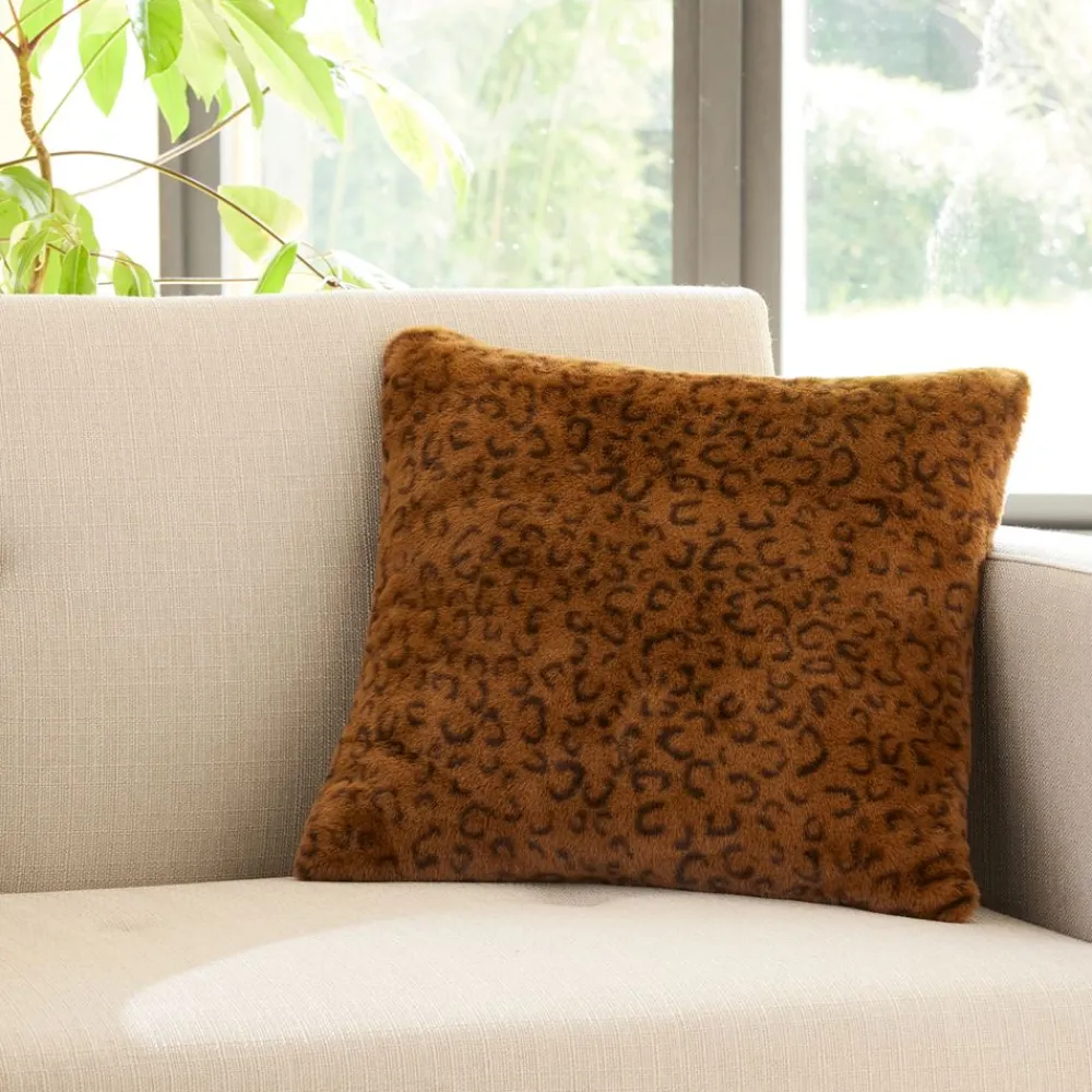 Becquet Housse coussin imitation fourrure léopard< Rideau Et Déco Textile|Coussin, Housse De Coussin