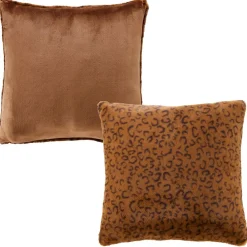 Becquet Housse coussin imitation fourrure léopard< Rideau Et Déco Textile|Coussin, Housse De Coussin