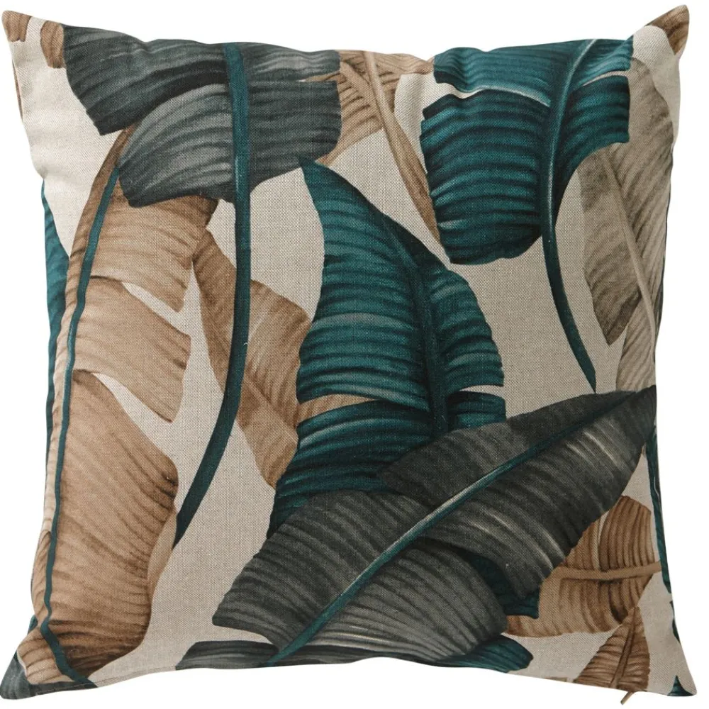 Becquet Housse coussin motif grandes feuilles< Rideau Et Déco Textile|Coussin, Housse De Coussin