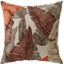 Becquet Housse coussin motif grandes feuilles< Rideau Et Déco Textile|Coussin, Housse De Coussin