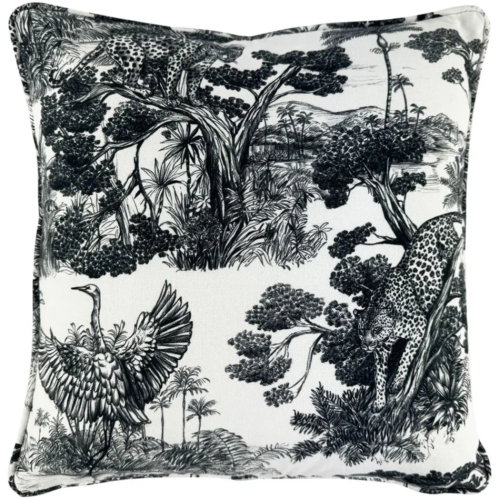 Becquet Housse coussin motif jungle - CRÉATION THÉVENON< Rideau Et Déco Textile|Coussin, Housse De Coussin