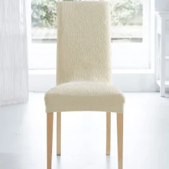 Becquet Housse de chaise extensible tissage en relief< Décoration Textile Unie|Galette De Chaise, Housse De Chaise