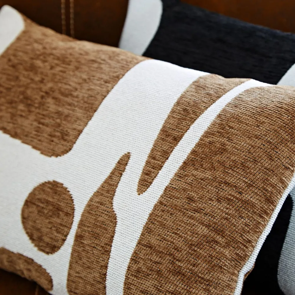 Becquet Housse de coussin bicolore motif géométrique< Rideau Et Déco Textile|Coussin, Housse De Coussin