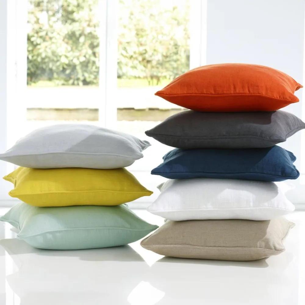 Becquet Housse de coussin en lin lavé< Rideau Et Déco Textile|Décoration Textile Unie