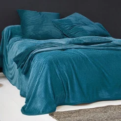 Becquet Housse de coussin et jeté de lit tufté velours - CRÉATION< Décoration Textile Unie|Plaid