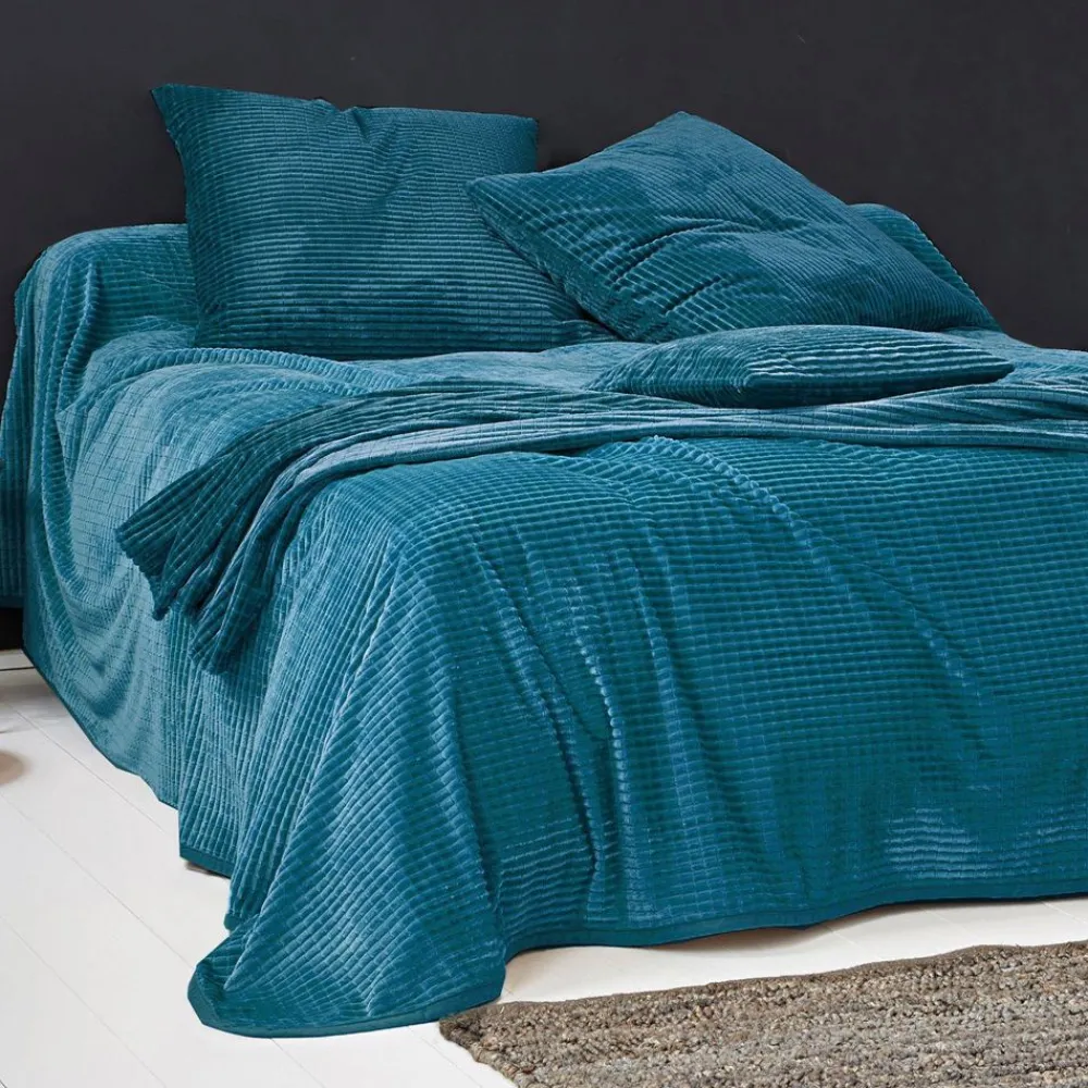 Becquet Housse de coussin et jeté de lit tufté velours - CRÉATION< Décoration Textile Unie|Plaid
