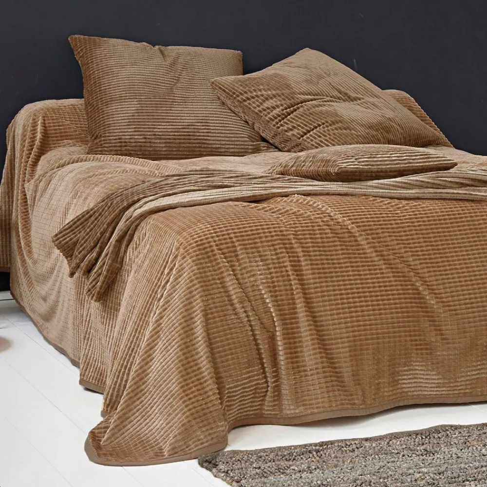 Becquet Housse de coussin et jeté de lit tufté velours - CRÉATION< Décoration Textile Unie|Plaid