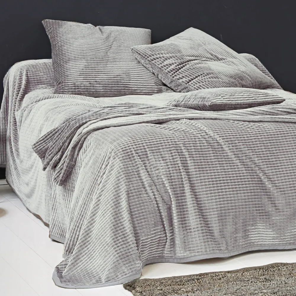 Becquet Housse de coussin et jeté de lit tufté velours - CRÉATION< Décoration Textile Unie|Plaid