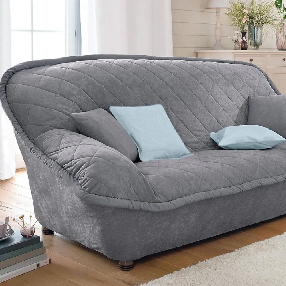 Becquet Housse fauteuil, canapé et coussin en microfibre< Décoration Textile Unie|Housse De Canapé, Housse De Fauteuil