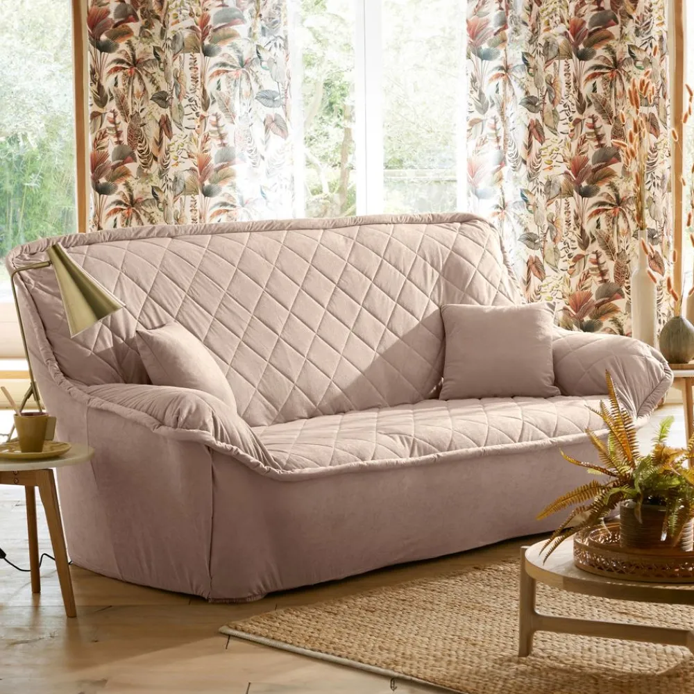 Becquet Housse fauteuil, canapé et coussin en microfibre< Décoration Textile Unie|Housse De Canapé, Housse De Fauteuil